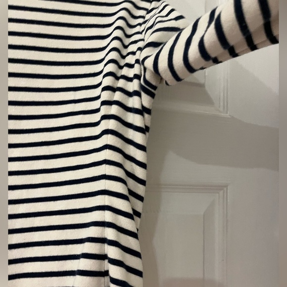 J Crew cream navy striped knit blazer women’s size small 100% cotton pre… - Picture 8 of 9